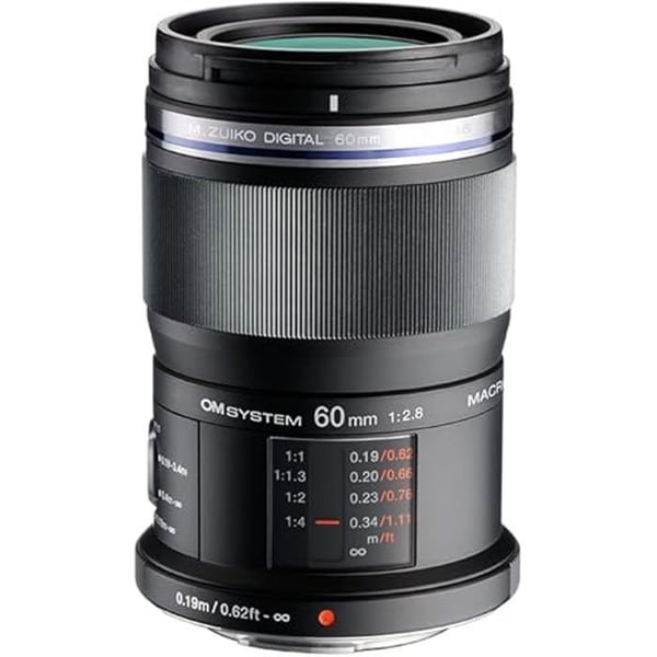 OM SYSTEM Mål M.Zuiko Digital Ed 60 mm F2.8, Standardzoom, Kompatibel med alla Micro Four Thirds-enheter (Olympus Om-D modeller)