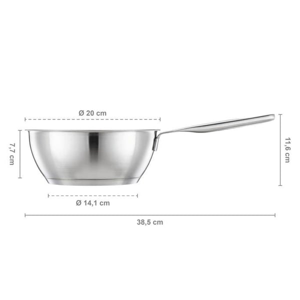 Sauteuse - FISKARS - 1064748 - Rustfrit stål - 20 cm - Uden PFAS