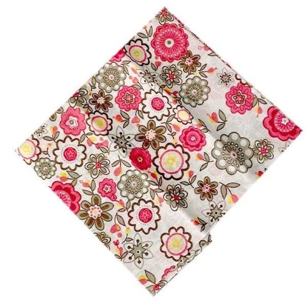MégaCréa DIY - Tygbit i bomull Fuchsia blommor 55 cm