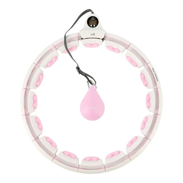 Hula hoop intelligent - HMS - HHW06 - Rosa - 360° räknare - Samtidig massage - Justerbar - LCD-skärm