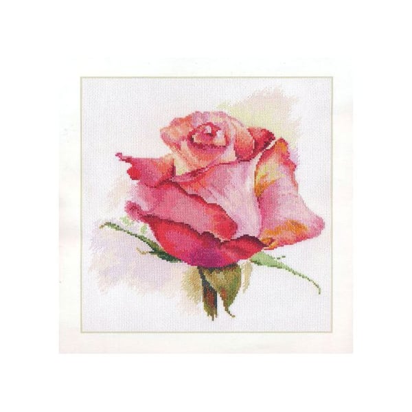 Kit för korsstygn - Alisa 2-39 «Rosens ande» (Charm) - Aïda tyg 16ct 24x24 cm - 34 färger