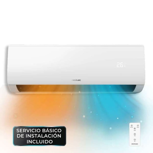 Cecotec Luftkonditionering Split Airclima 9000 SmartFresh. 9000 BTU, DC-motor, värmepump, fjärrkontroll, LED-skärm.