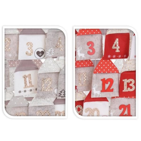 Adventskalender - HUS - 70 x 60 cm - Vit - Barn - Unisex