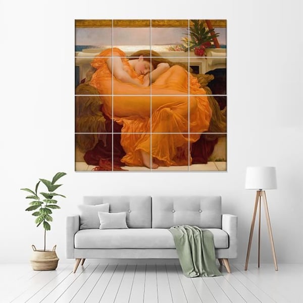 Legendarte - Flerpanelsmålning June Flamboyante - Frederic Leighton cm. 200x200 (16 paneler)