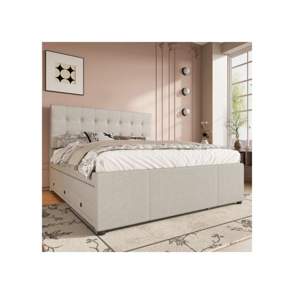 Parivuode - MUVOE - 140x200 cm - Beige - Säilytyslaatikot - Säädettävä pääty