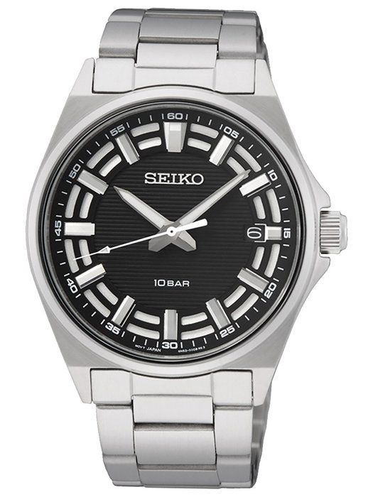Klocka - SEIKO - SUR505P1 - Rostfritt stål - 10 bar - Svart urtavla