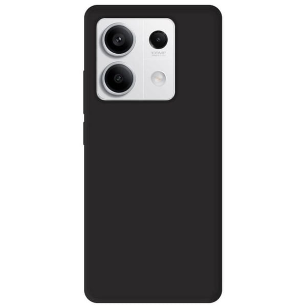 Vanligt mattsvart silikonfodral som är kompatibelt med Xiaomi Redmi Note 13 5G