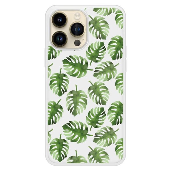 Siliconförstärkt skal med tryck som är kompatibelt med Apple iPhone 14 Pro Max Monstera-blad