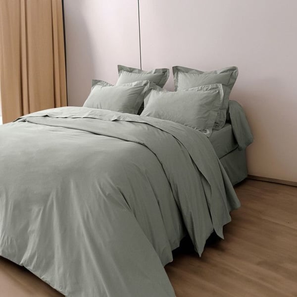 Kammad bomull percale påslakan "Julian" alla storlekar Pure Cotton - Julian Ardoise - Påslakan 240 x 220 cm
