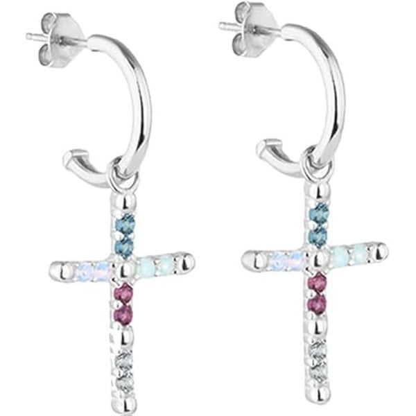 Örhängen - RADIANT - Par örhängen - Silver - Rostfritt stål, Läder, Keramik