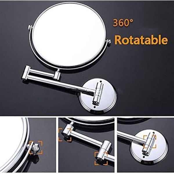 Makeup Spegel - Noname - Väggmonterad - Förstoring x 5 - 360° Svängbar - 20,3 cm