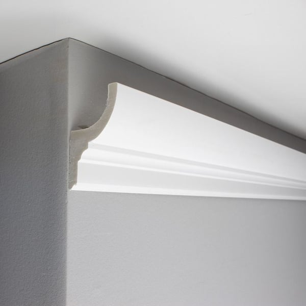 PROVISTON Taklist i vit polymer | 42 x 70 x 2000 mm Ljuslist för taket