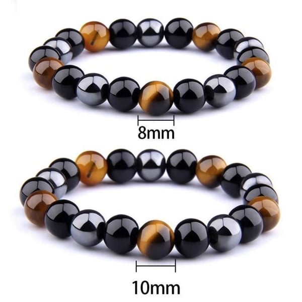 Armband - Hematit - Svart - 10mm - Naturlig sten - Elastisk