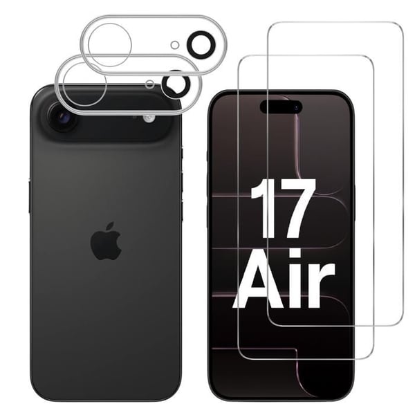Härdat glas för iPhone 17 AIR och kameraskydd [Pack 2] Filmskydd Phonillico®