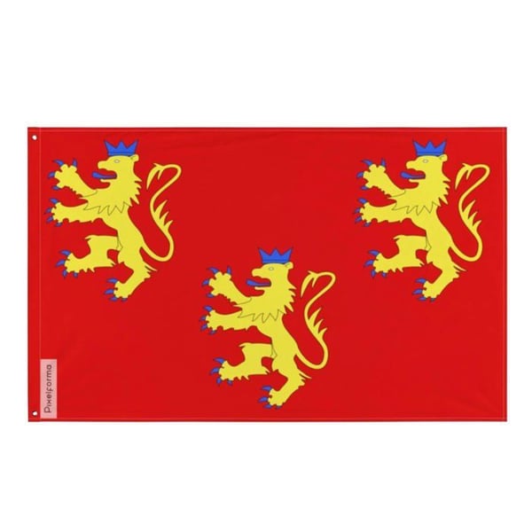Drapeau Dordogne – 96 x 144 cm – Motståndskraftig Polyester – 2 Metallöglor – Inomhus / Utomhus – Pixelforma