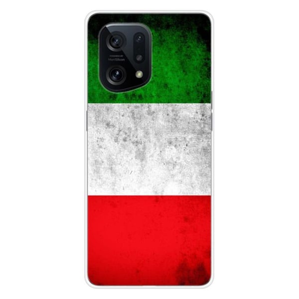 1001Coques - Silikonfodral kompatibelt med Oppo Find X5 - Mönster italiensk flagga - Originaldesign tryckt i Frankrike