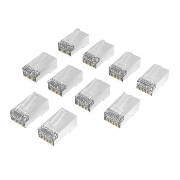 Nätverkskontakt, CAT-6a, 10 Gbit/s, skärmad, 10 stycken