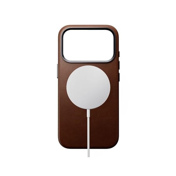 Traditionellt läderskydd - NOMAD - iPhone 17 Pro - Brun - MagSafe-kompatibel - Elegant skydd