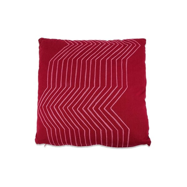 Röd Kudde Med Rosa Linjer 50x12x50cm. Grunder