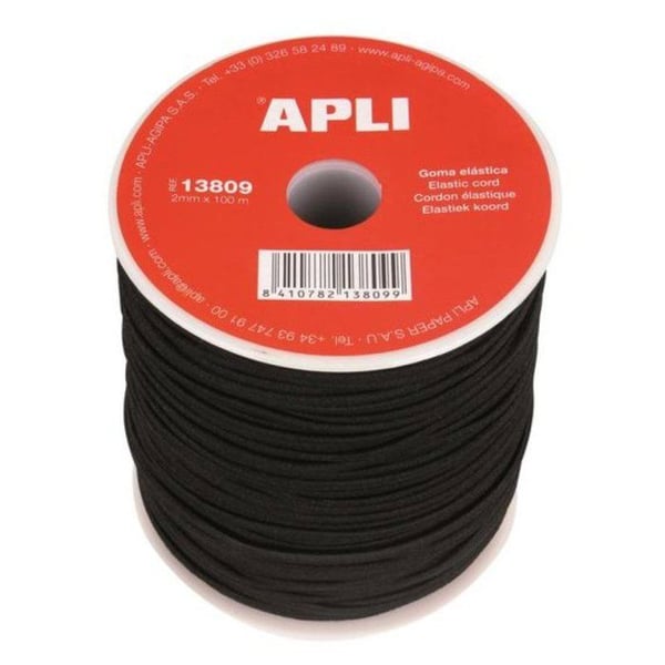 Apli Agipa - Spole med elastisk tråd Ø 2 mm Svart 100 m