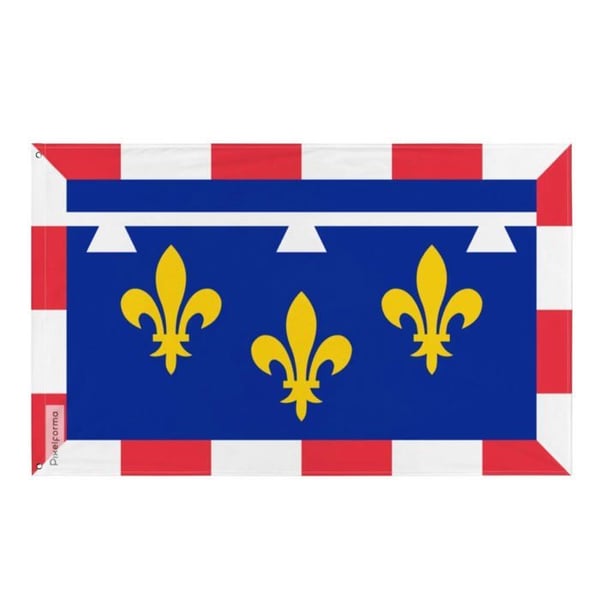 Center-Val de Loire Flag – 160 x 240 cm – Hållbar Polyester – 2 Metallöglor – Inomhus / Utomhus – Pixelforma