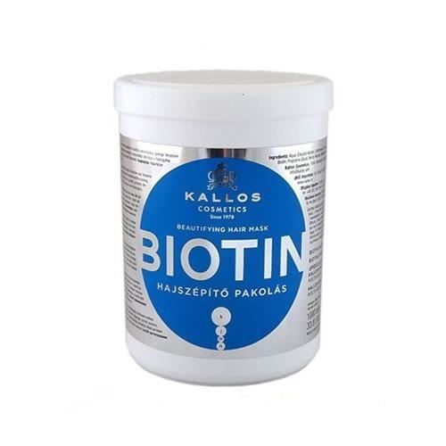 Hårmask - Kallos - Biotin - 1000 ml - Nutrition - Lyster - Mjukhet