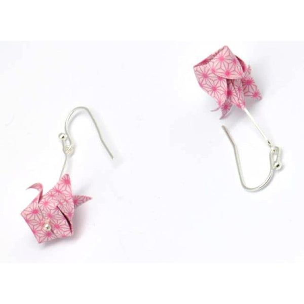 Cocotten - Örhängen i origami-papper Lotus Rosa