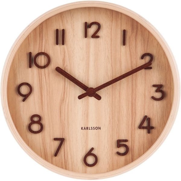 Väggklocka - KARLSSON - KA5808WD - Lindträ - Beige - D22 cm