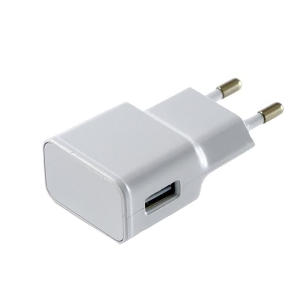 [Kompatibel med Samsung Galaxy J1-J3-J5-J7-2015-2016-2017-J6-J6PLUS] Vit väggladdare med micro USB-port [Phonillico®]