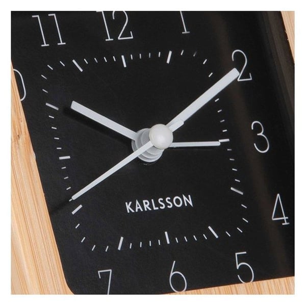 Väckarklocka - KARLSSON - Neat Square - Bambus - Svart - Rektangulär
