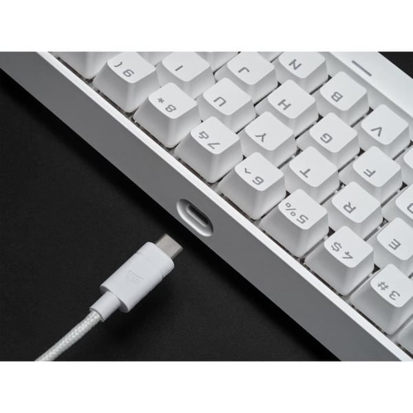 Gaming mekanisk tastatur - CORSAIR - K65 RGB Mini 60% - Kompakt format - RGB - CHERRY MX Red - Hvid - (CH-9194110-FR)