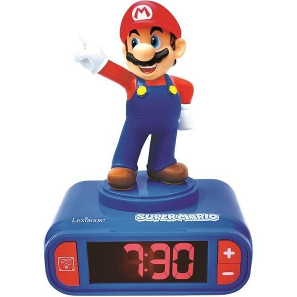 Digital väckarklocka LEXIBOOK - Super Mario - 3D upplysande och ljud - Blå och röd - Barn