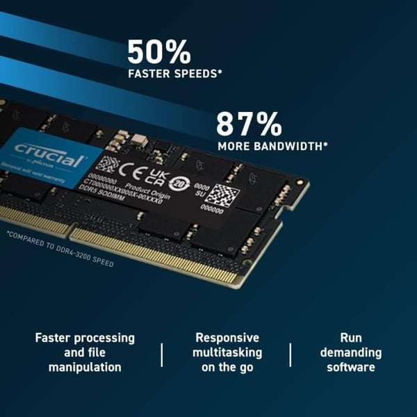 CRUCIAL Minne RAM DDR5 - 16GB - 4800 MT/s - CL40 - SODIMM