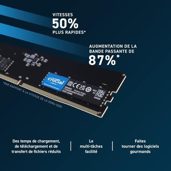 Crucial RAM-hukommelse DDR5 - 8GB - 4800 MT/s - CL40