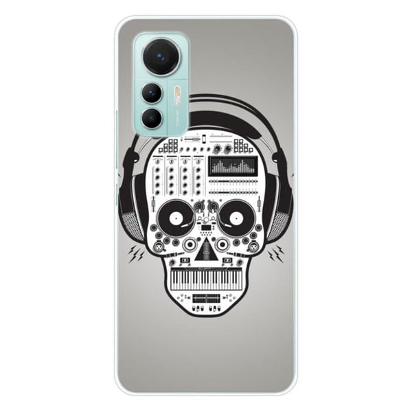 Tryckt silikonfodral som är kompatibelt med Xiaomi Mi 12 Lite Skull Music