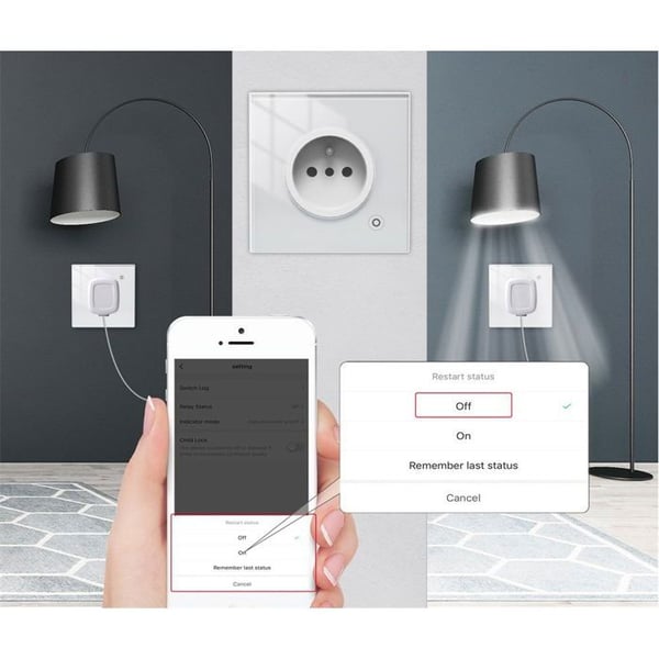 Intelligent stickpropp - MOES - Zigbee - 16A - Vit - Kompatibel med Google och Alexa