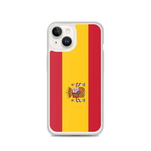 Telefonfodral – Spanska flaggan – Kompatibel med iPhone 14 – Mjuk fodral – Motståndskraftig och Stötsäker - Silikon - Pixelforma