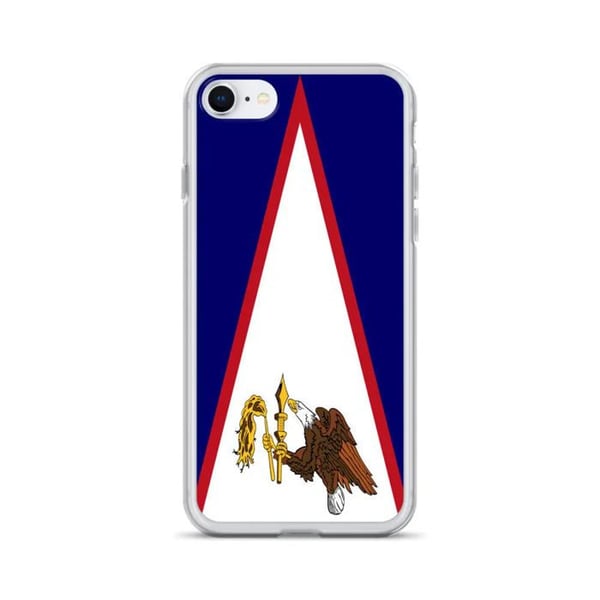 Mobilskal – Amerikanska Samoa Flagga – Kompatibel med iPhone 8 Plus – Mjuk Fodral – Slitstark och Stötdämpande - Silikon - Pixelforma