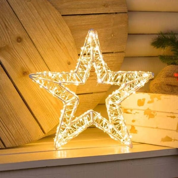3D valaiseva tähti Ø35cm valkoinen metallilanka 800 MicroLED FlashLED Diamond Lotti