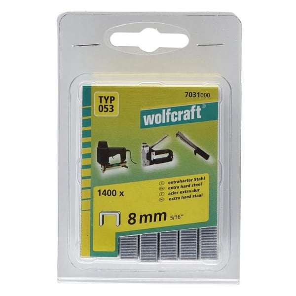 WOLFCRAFT Set med 1400 härdade stål breda klammer typ 053 - 8mm