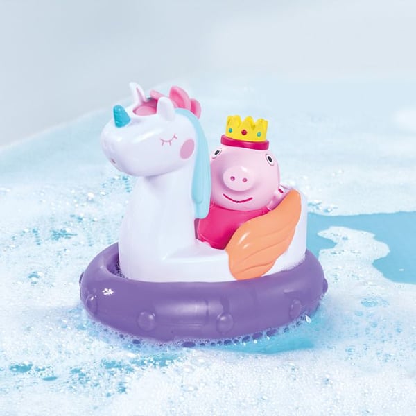 Badleksak - Peppa - Båtboja - Vattenhjul med man - Sprutmunstycke - Flerfärgad