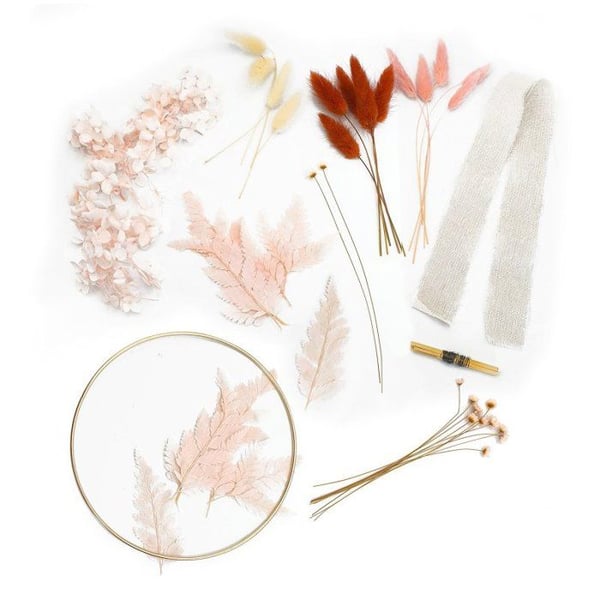 Kit krans med torkade blommor Diameter 18 cm