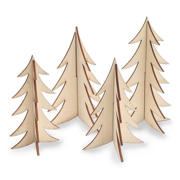MégaCréa DIY - 3D-träd att montera i trä 8 till 11,5 cm 4 stycken