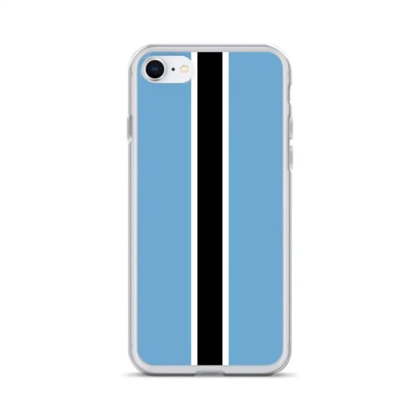 Telefonfodral – Botswana Flagg – Kompatibel med iPhone 7 Plus – Mjuk Fodral – Slitstark och Stötsäker - Silikon - Pixelforma