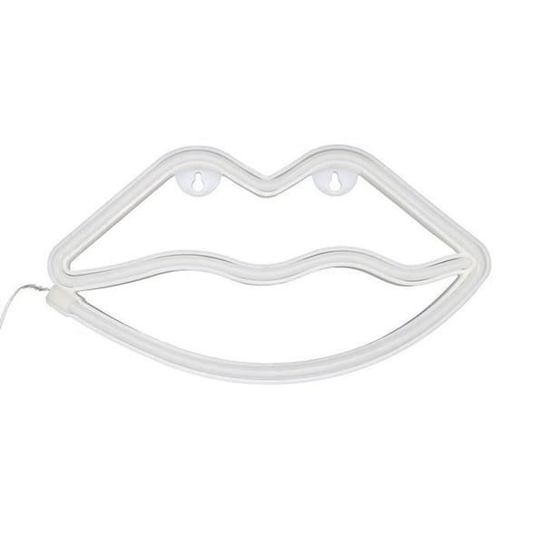 Neonlampa - AVIZAR - Läpp - Röd - USB- eller AA-batteri - Presentabel design