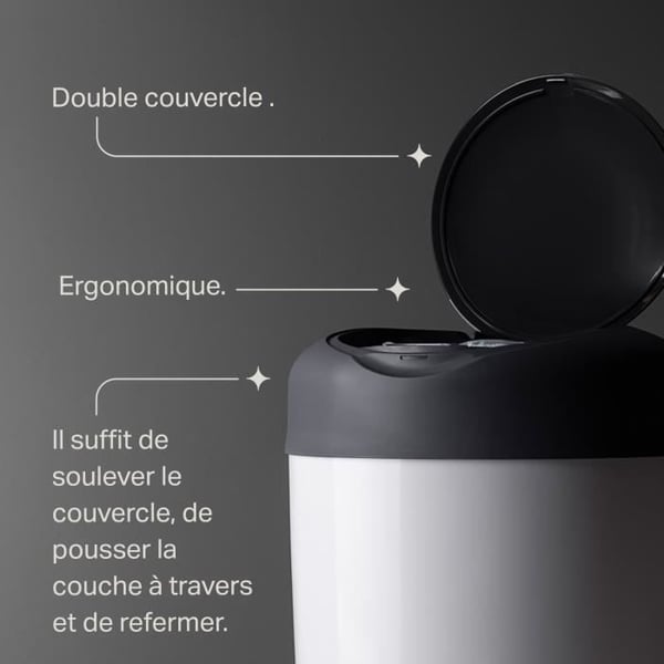 Tommee Tippee Enkel Blöjhink +1 refill - Grå och Vit