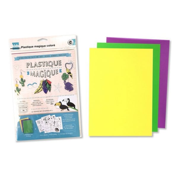 Färgglatt magiskt plast tropiskt tema (3 ark + 30 mönster) kreativa modellering gör det själv hantverk
