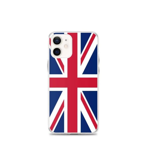 Mobilskal – Storbritannien Flagga – Kompatibel med iPhone 12 mini – Flexibelt Fodral – Slitstarkt och Stötabsorberande - Silikon - Pixelforma
