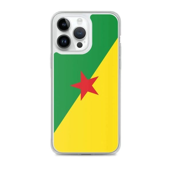 Telefonfodral – Guyanas flagga – Kompatibel med iPhone 14 Pro Max – Mjuk fodral – Slitstark och stötresistent - Silikon - Pixelforma
