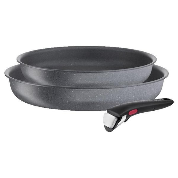 Tefal Ingenio Natural Force Lot 2 stekpannor 24/28 cm + avtagbart handtag, stapelbar, non-stick beläggning, induktion